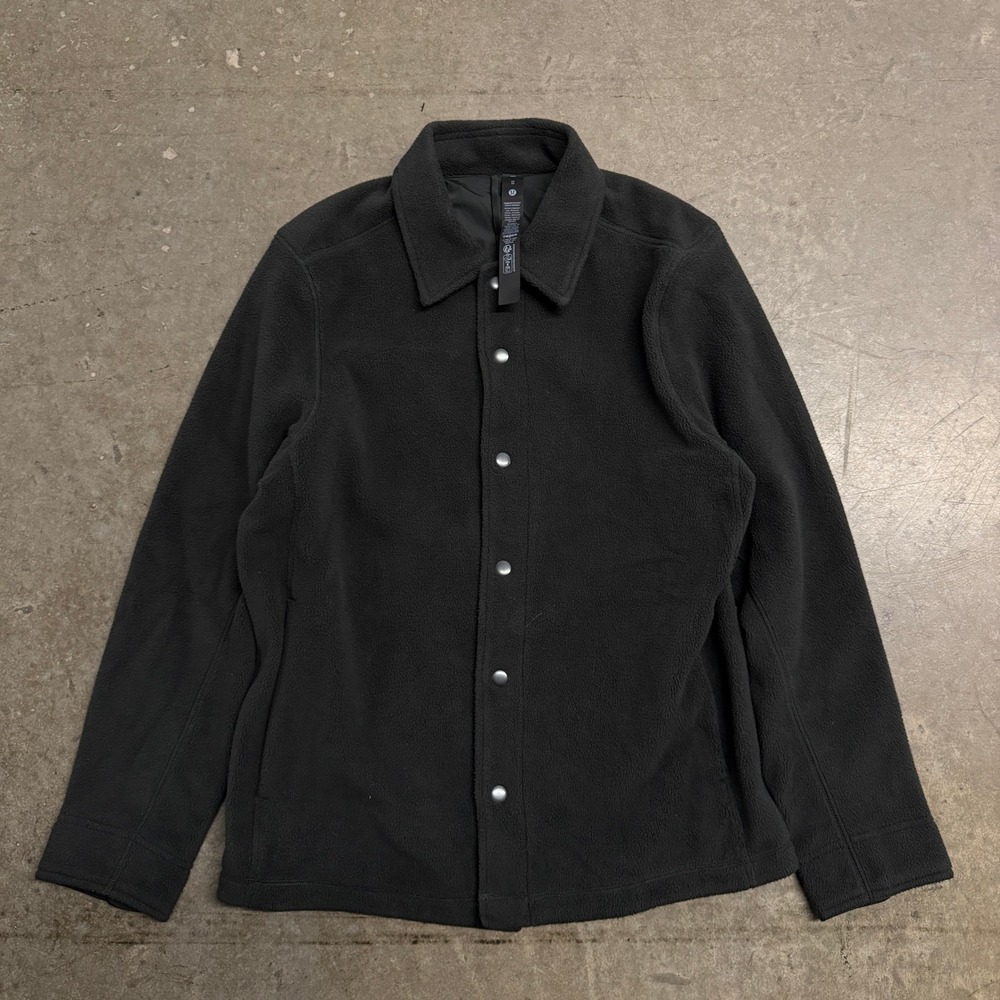 Lululemon Mens Fleece Shirt Jacket Black Snap Front LM3FGBS XS